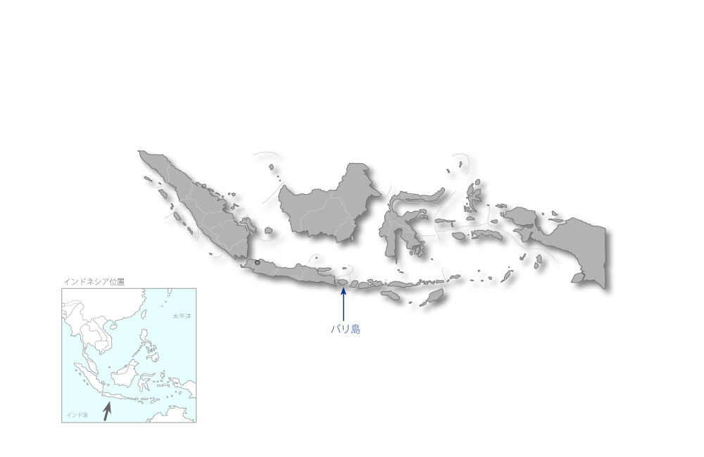 バリ海岸保全事業の協力地域の地図