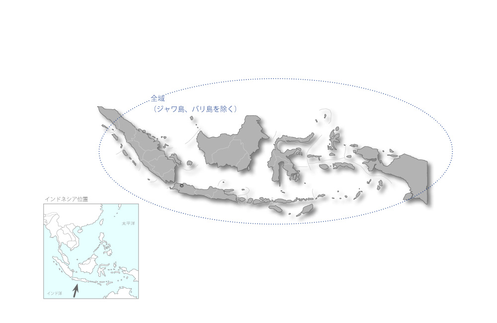 地方インフラ整備事業（2）の協力地域の地図