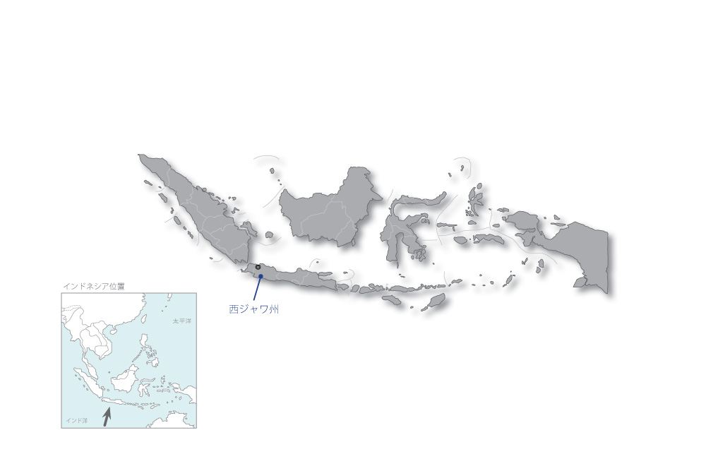 ムアラタワル・ガス火力発電所拡張事業の協力地域の地図