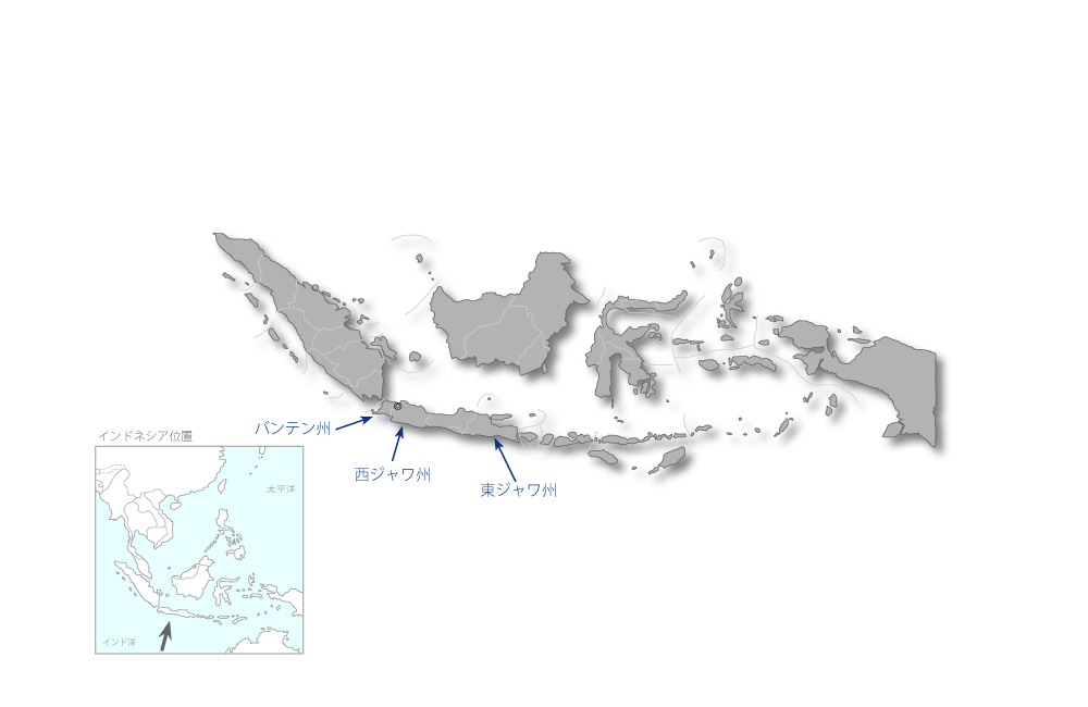 ジャワ北幹線道路渋滞緩和事業の協力地域の地図