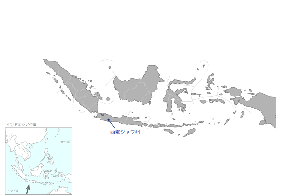インドネシア大学整備事業の協力地域の地図