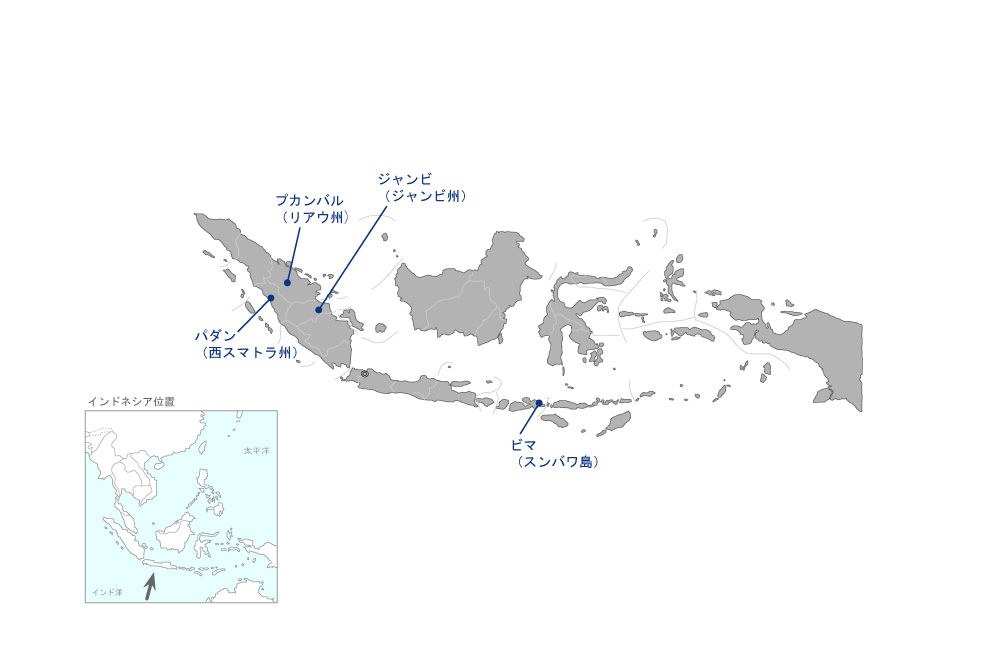 洪水制御セクター・ローン（フェーズ2）の協力地域の地図