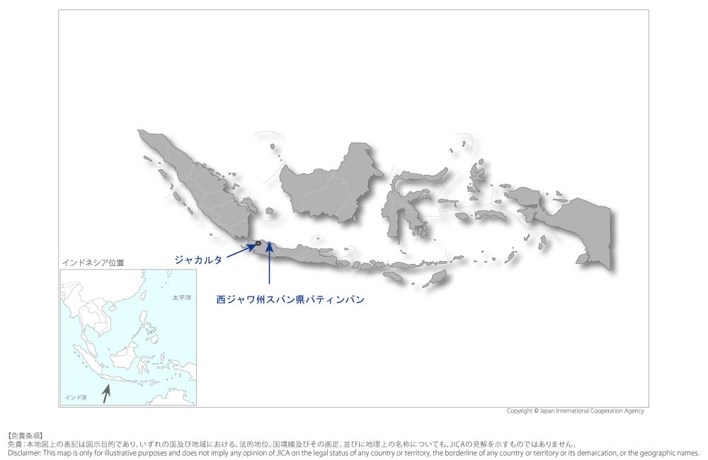 パティンバン港開発事業（第三期）の協力地域の地図