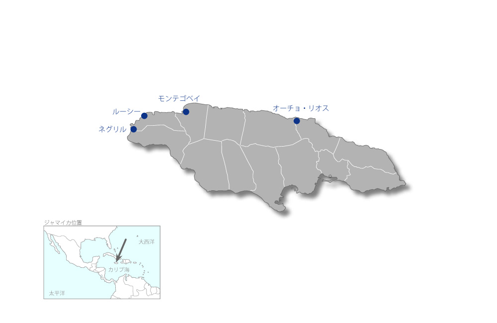 北部地域開発事業の協力地域の地図