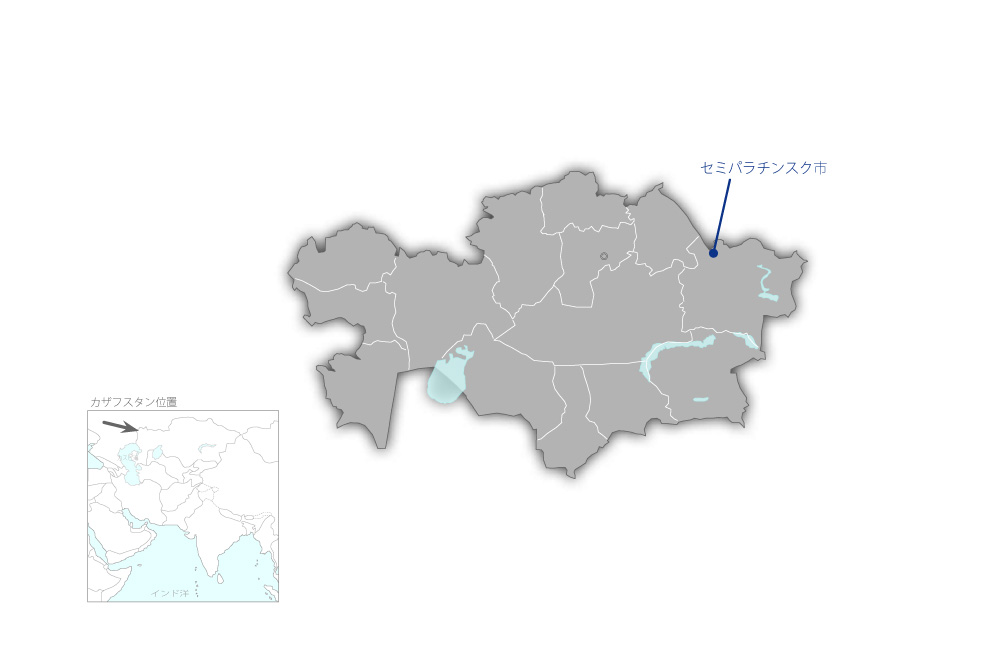 イルティシュ川橋梁建設事業の協力地域の地図
