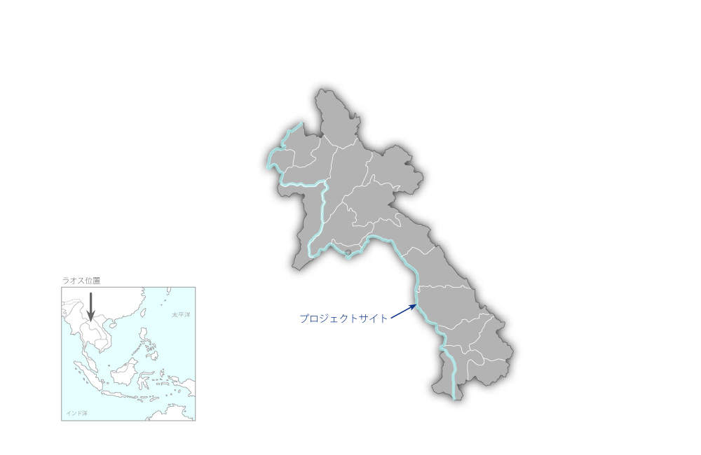 第2メコン国際橋架橋事業（ラオス）の協力地域の地図