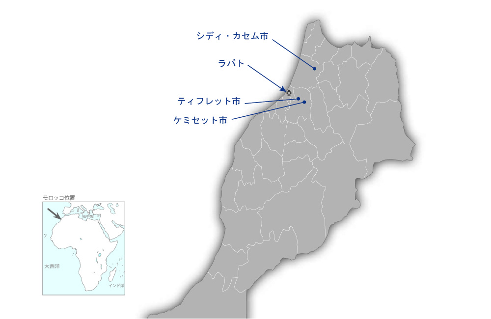 下水道整備事業の協力地域の地図