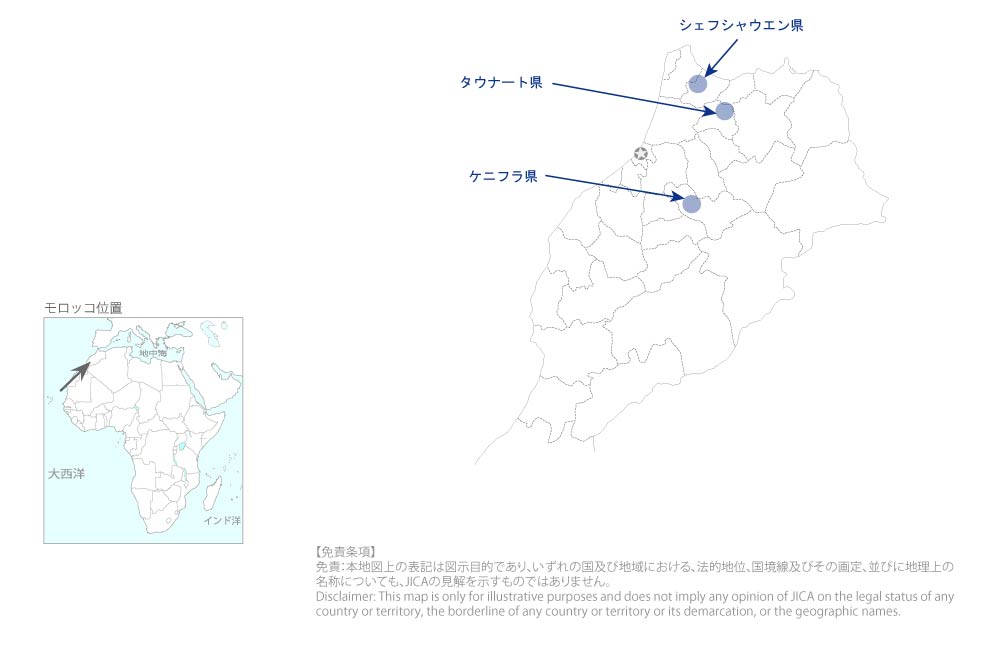 地方給水事業（III）の協力地域の地図