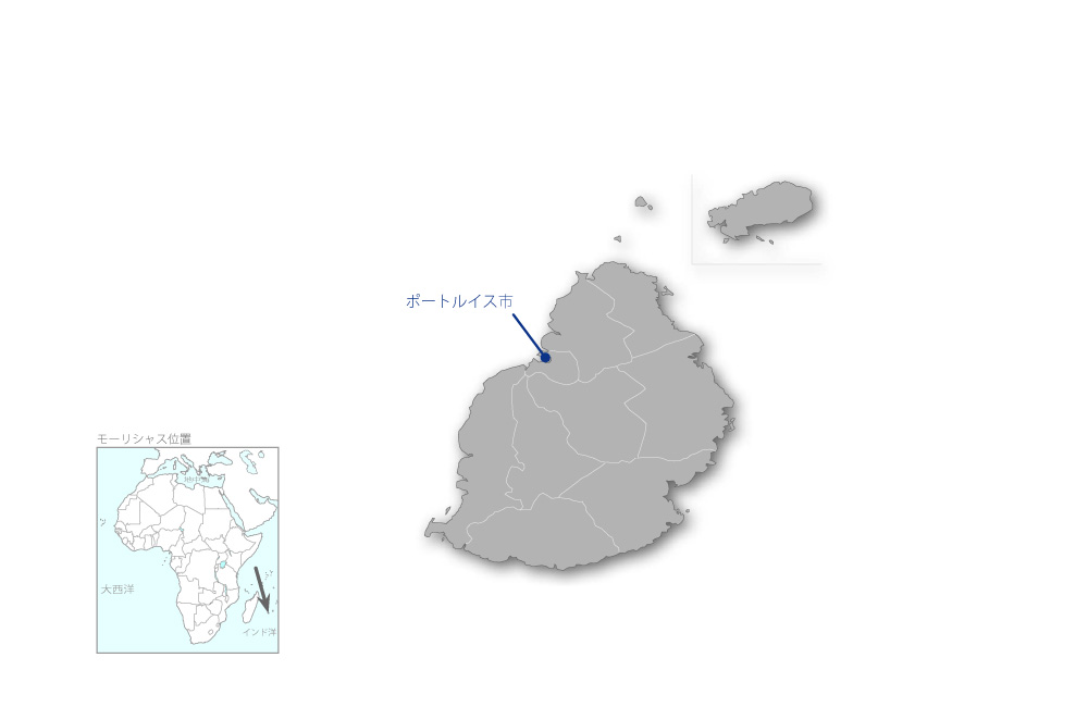 下水処理施設整備事業の協力地域の地図