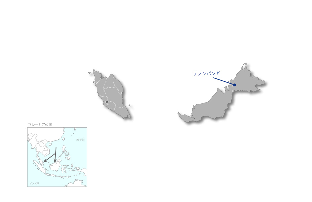 テノンパンギ水力発電所リハビリテーション事業の協力地域の地図