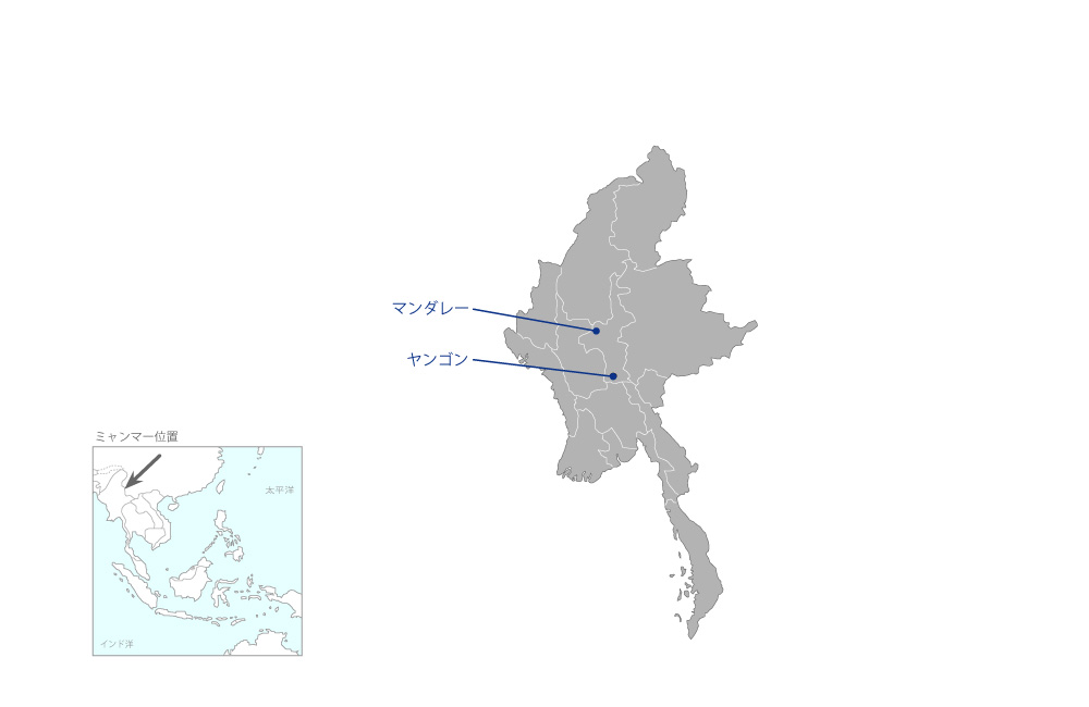 都市配電網整備事業の協力地域の地図