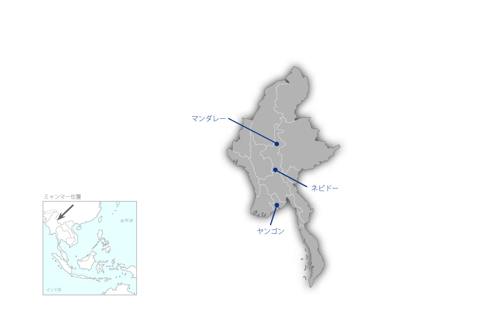 通信網改善事業の協力地域の地図