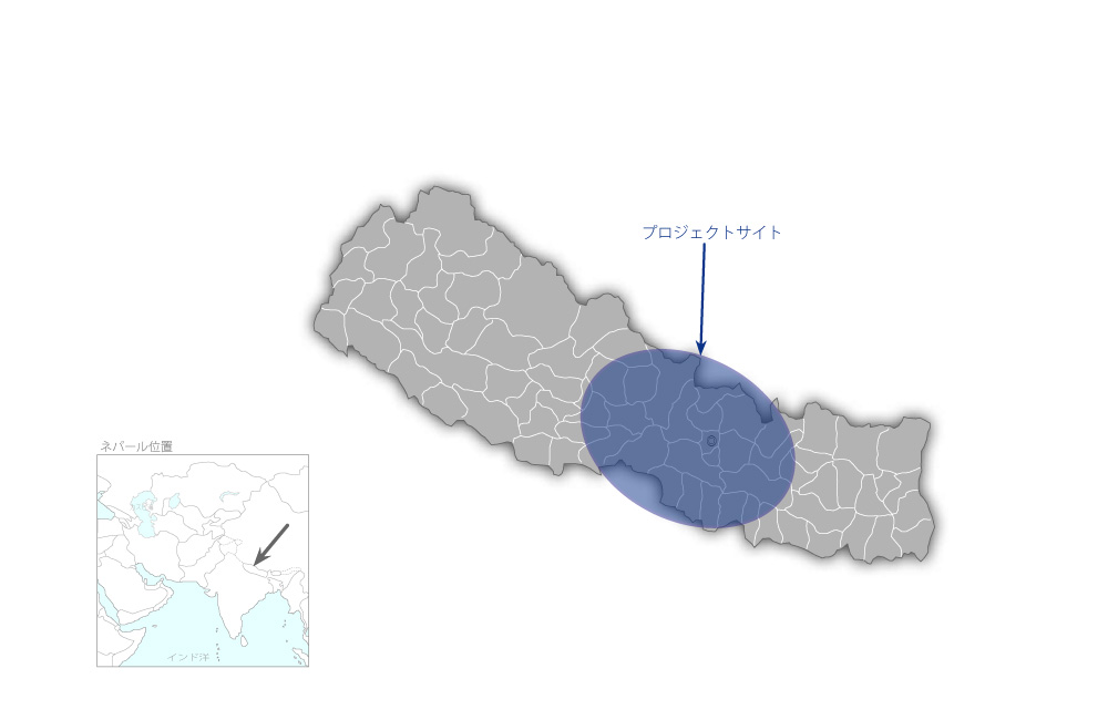 緊急学校復興事業の協力地域の地図