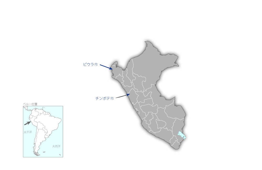 地方上下水道整備事業の協力地域の地図