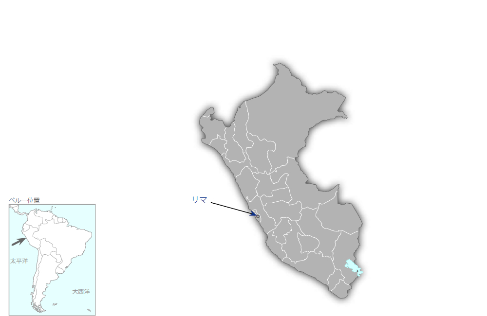 リマ首都圏北部上下水道最適化事業（1）の協力地域の地図