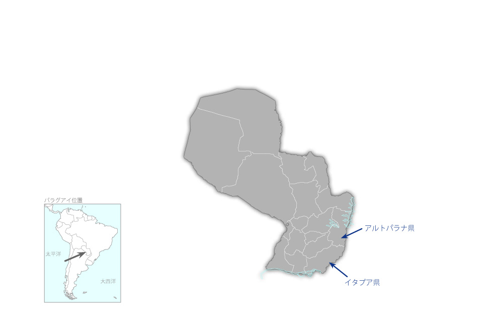 東部輸出回廊整備事業の協力地域の地図