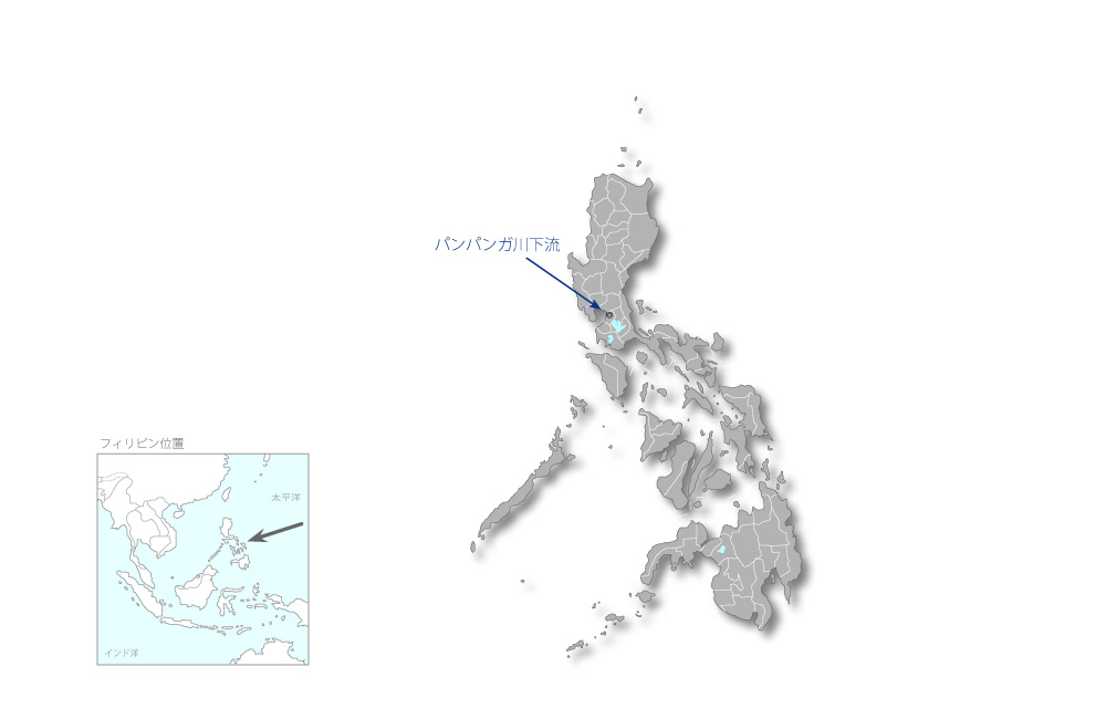 パンパンガデルタ洪水制御事業（1）の協力地域の地図
