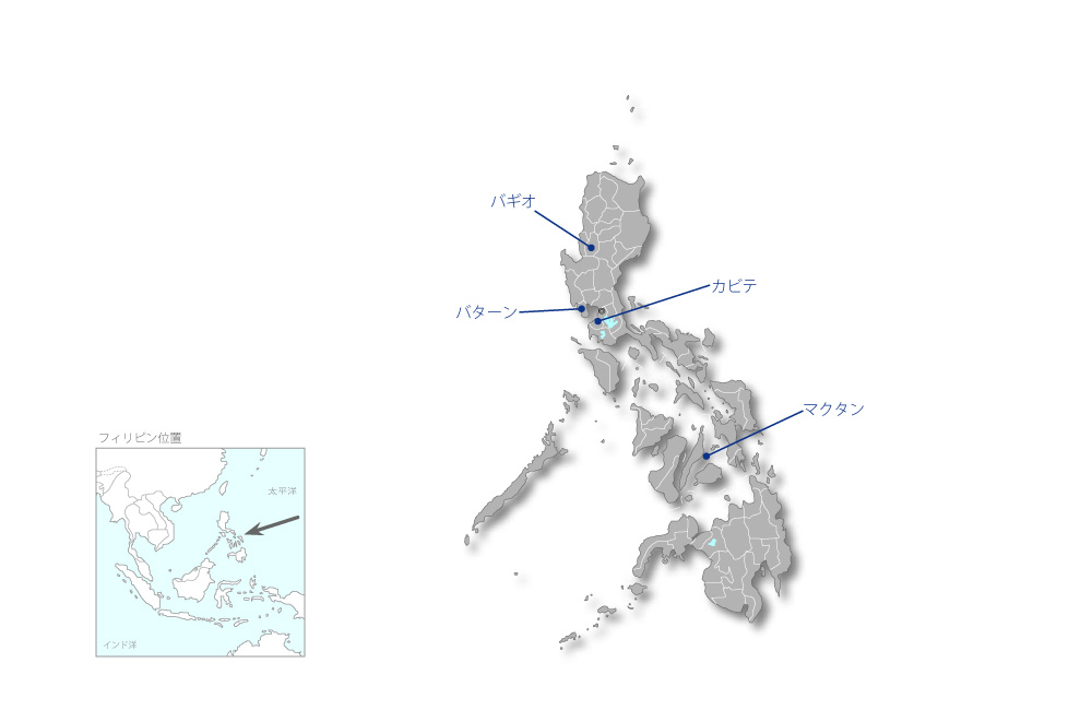 特別経済区環境整備事業の協力地域の地図