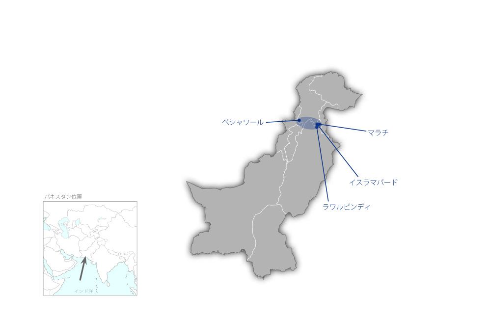 電気通信網拡充事業の協力地域の地図