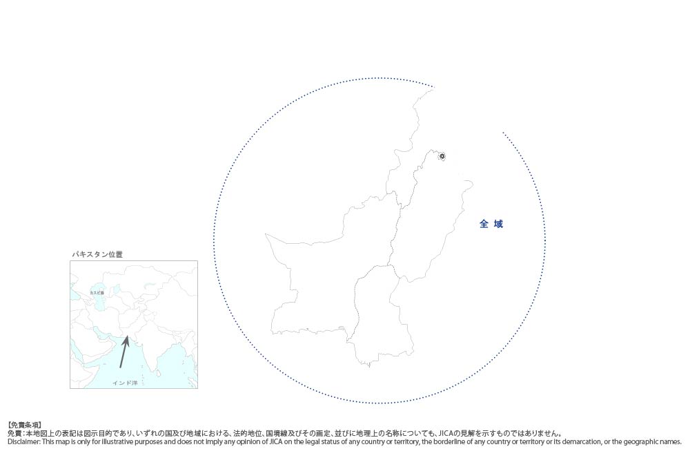 全国排水路整備事業の協力地域の地図