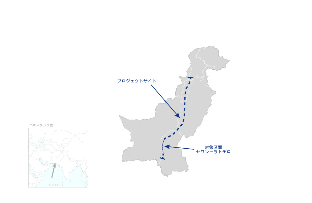 インダス・ハイウェイ建設事業（3）の協力地域の地図