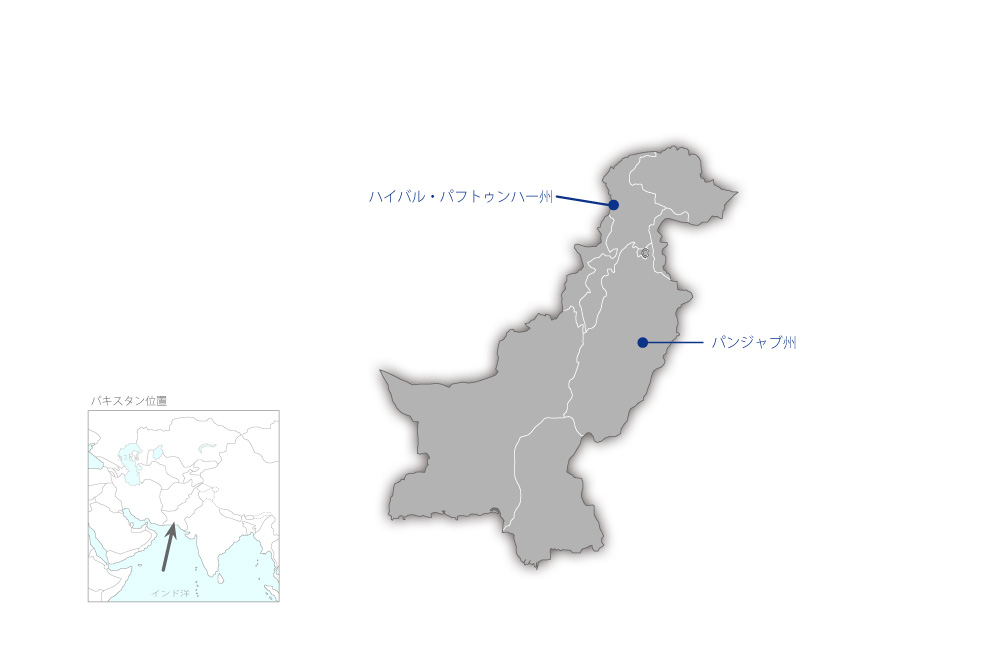 イスラマバード・ブルハン送電網増強事業（フェーズ1）の協力地域の地図