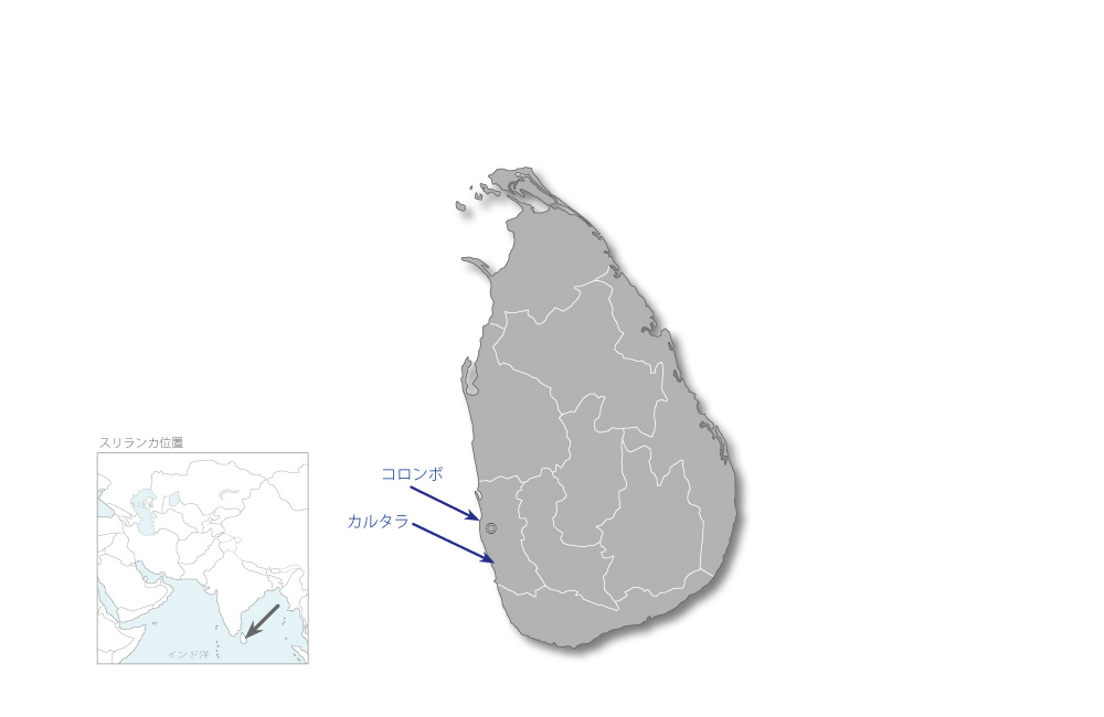 カル河上水道拡張事業（第一期）の協力地域の地図