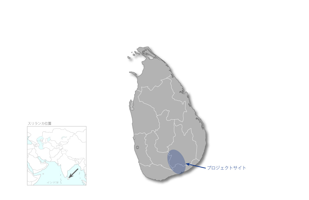 ワラウェ川左岸灌漑改修拡張事業（1）の協力地域の地図