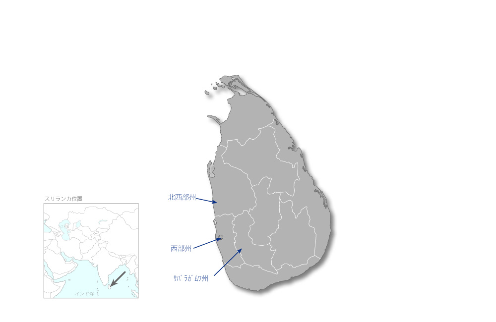 送電網整備事業（2）の協力地域の地図