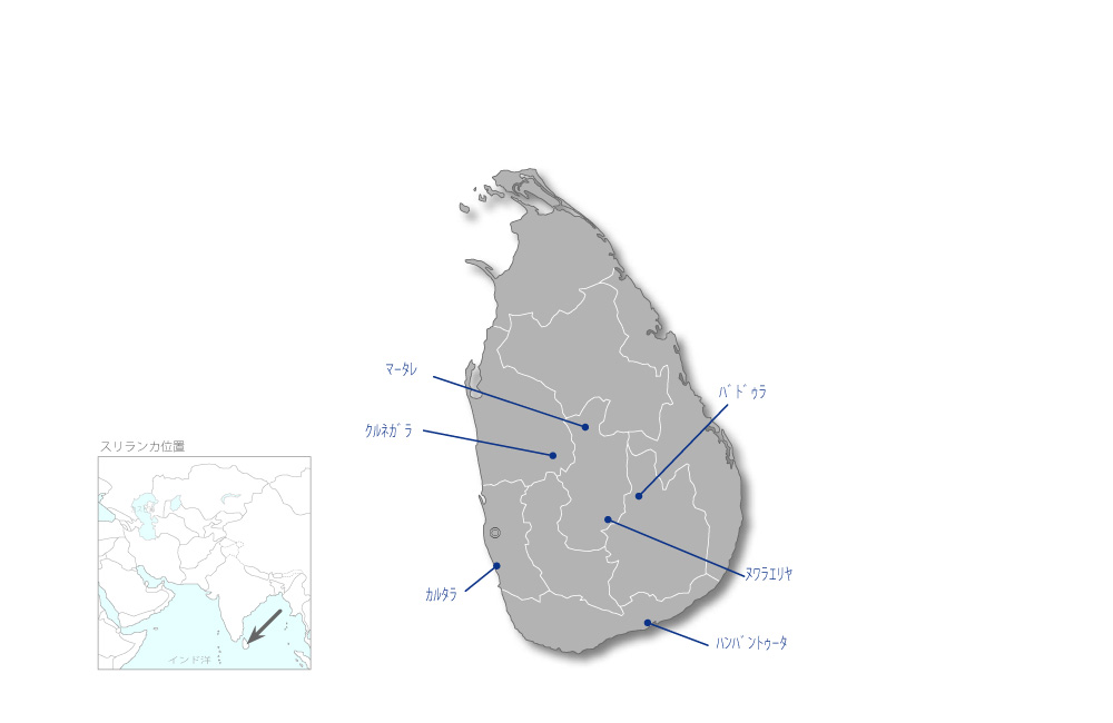 貧困緩和マイクロファイナンス事業の協力地域の地図