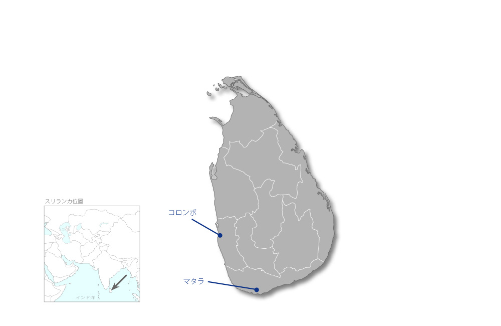 南部ハイウェイ建設事業の協力地域の地図