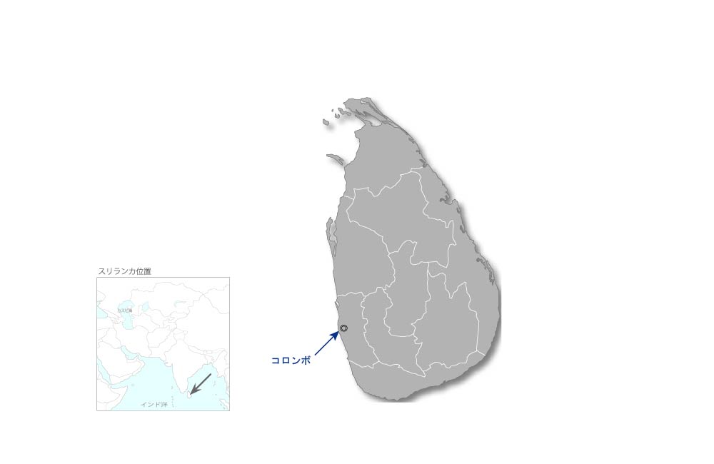 大コロンボ圏都市交通整備事業　フェーズ1の協力地域の地図