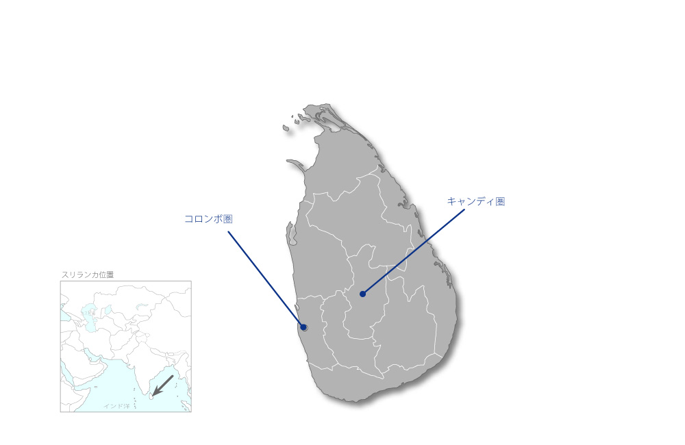 水セクター開発事業（1）の協力地域の地図
