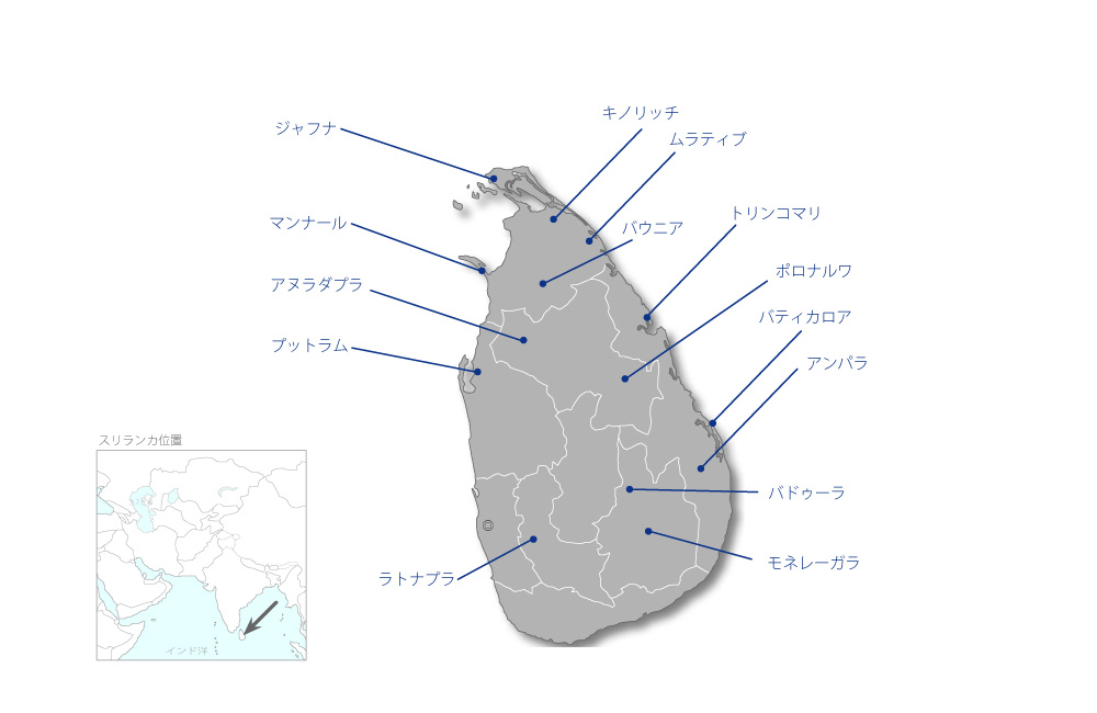 貧困緩和マイクロファイナンス事業（2）の協力地域の地図