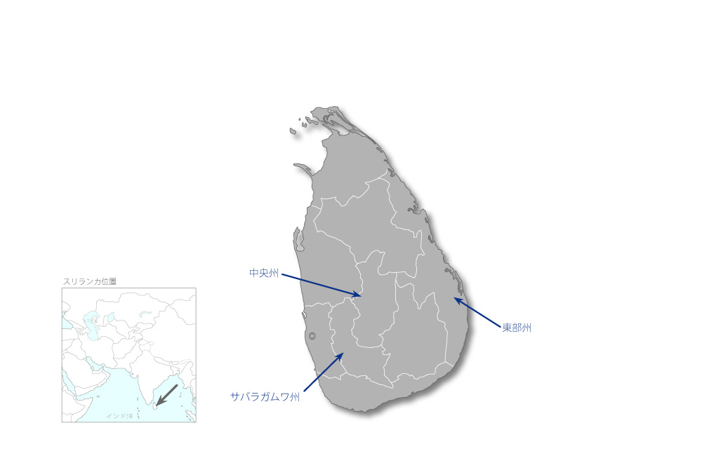 地方道路開発事業（東部州）の協力地域の地図