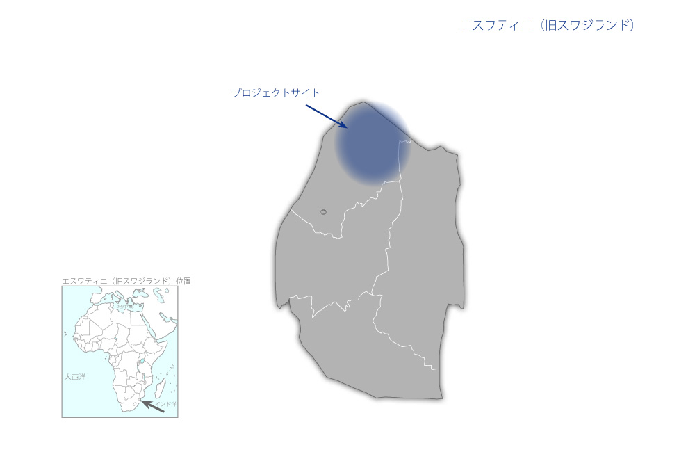 北部幹線道路建設事業の協力地域の地図