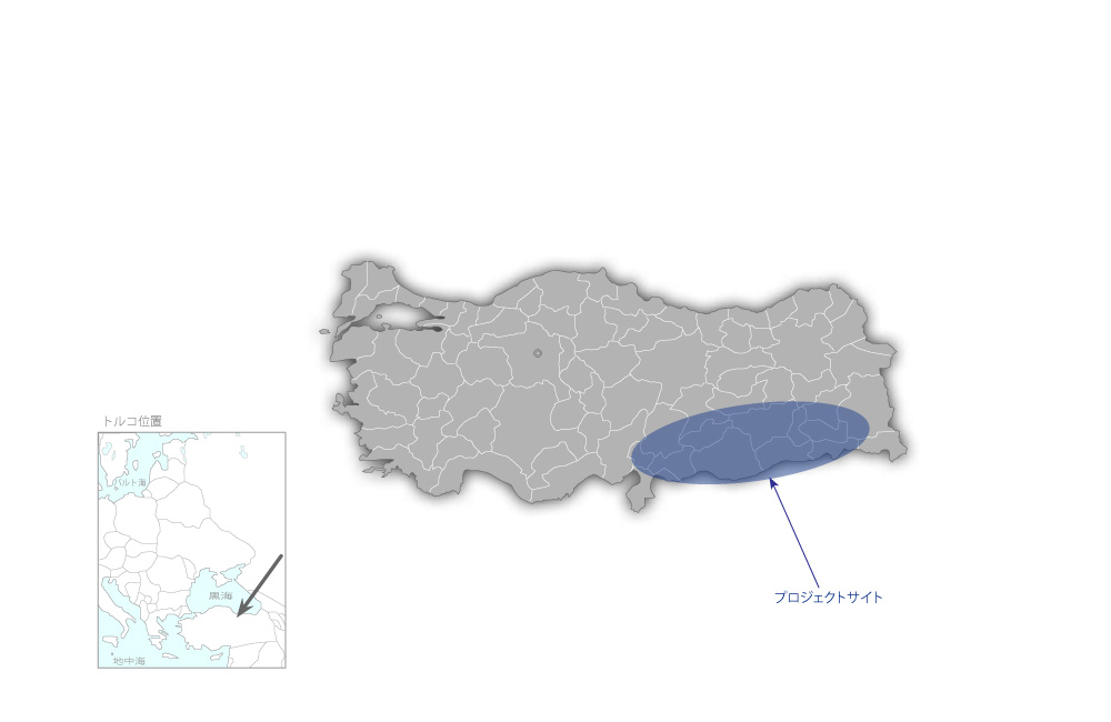 地方自治体インフラ改善事業の協力地域の地図