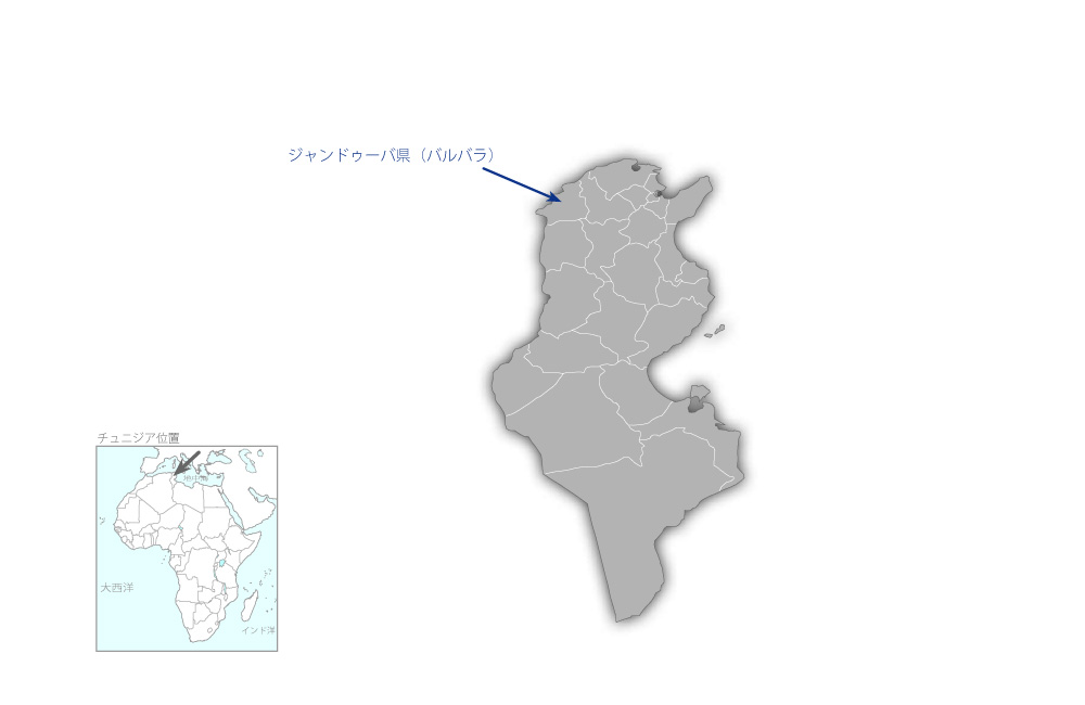 バルバラ潅漑事業の協力地域の地図