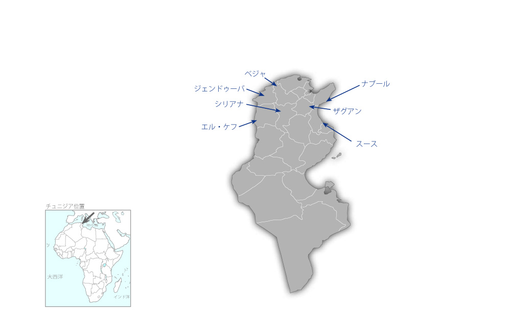 水資源管理事業の協力地域の地図