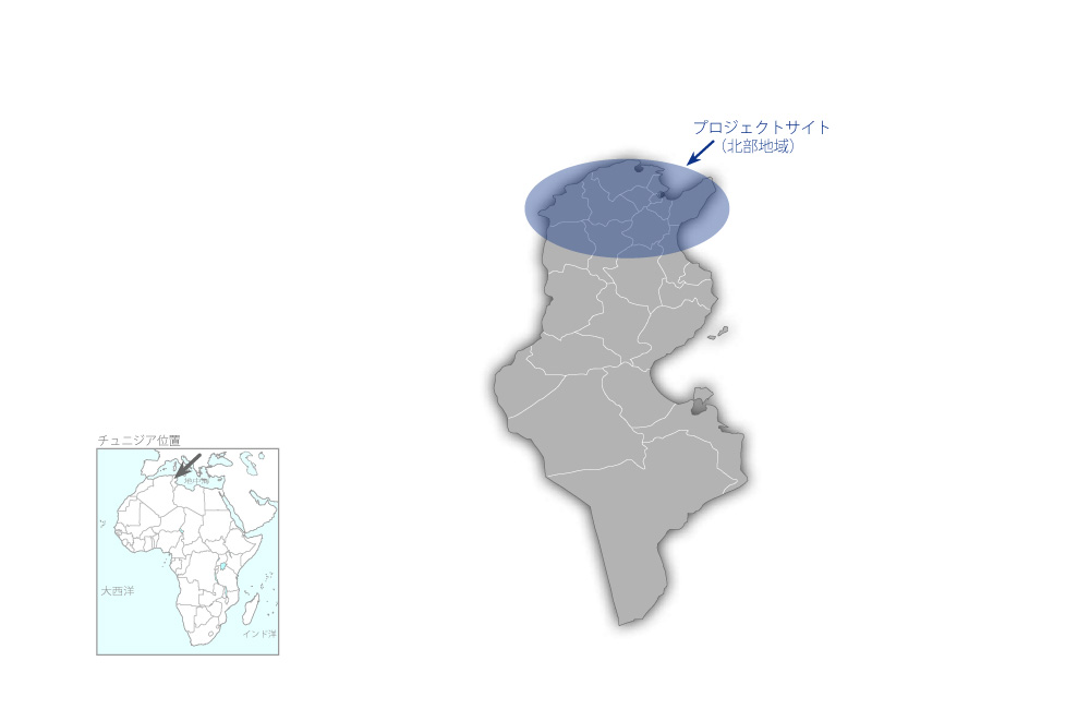 北部地域導水事業の協力地域の地図