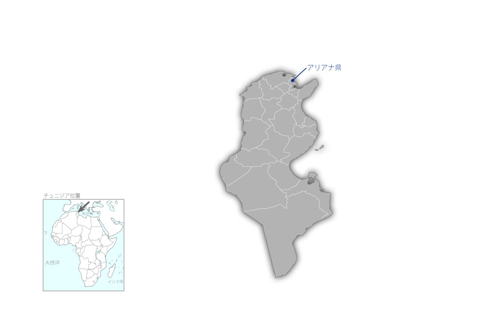 メジェルダ川洪水対策事業の協力地域の地図