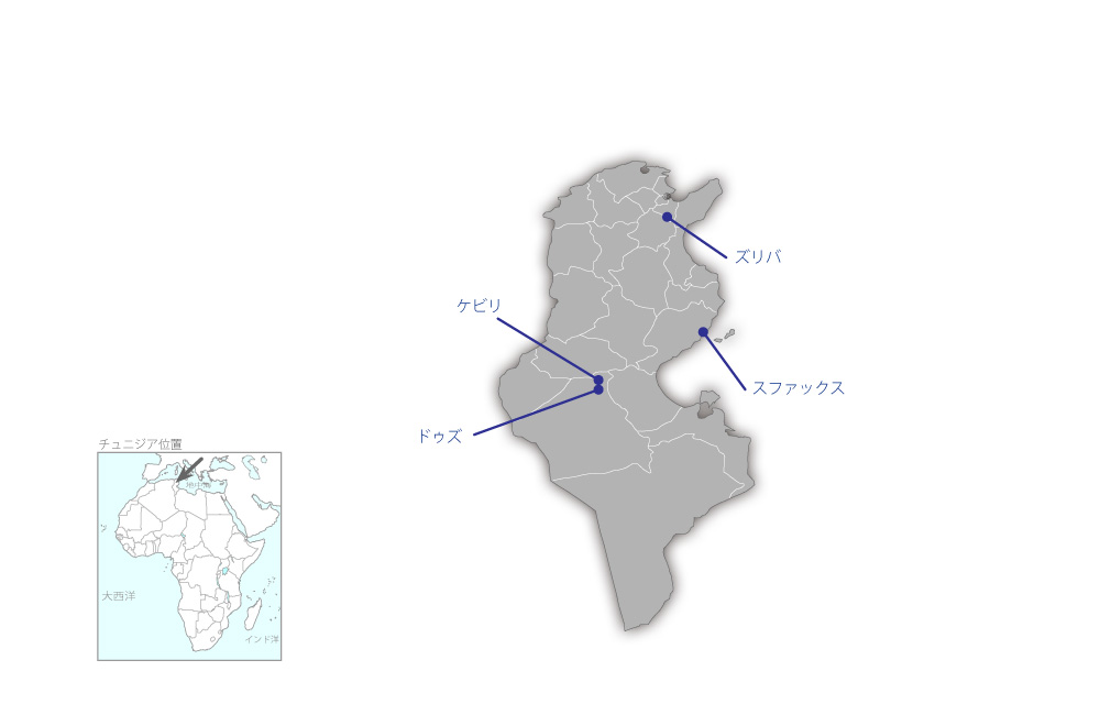 4都市下水整備事業の協力地域の地図