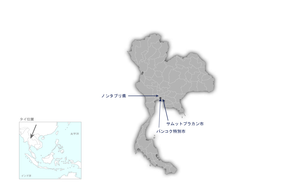 第8次バンコク上水道整備事業の協力地域の地図