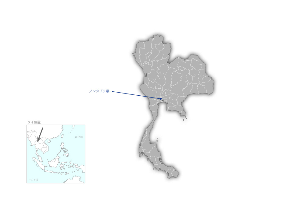 ノンタブリ1道路チャオプラヤ川橋梁建設事業の協力地域の地図