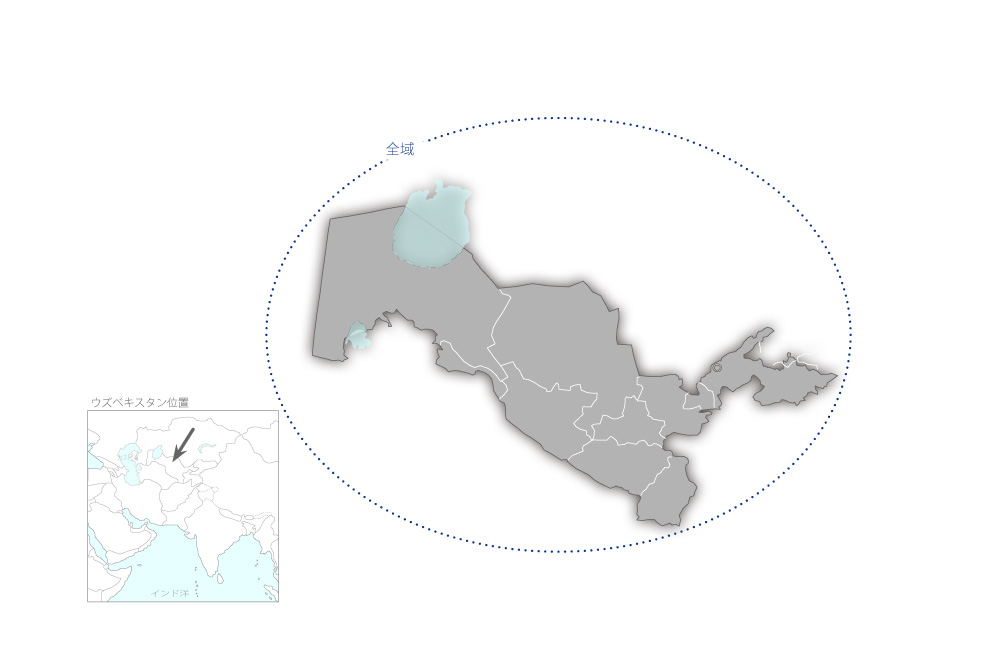 地方通信網拡充事業の協力地域の地図
