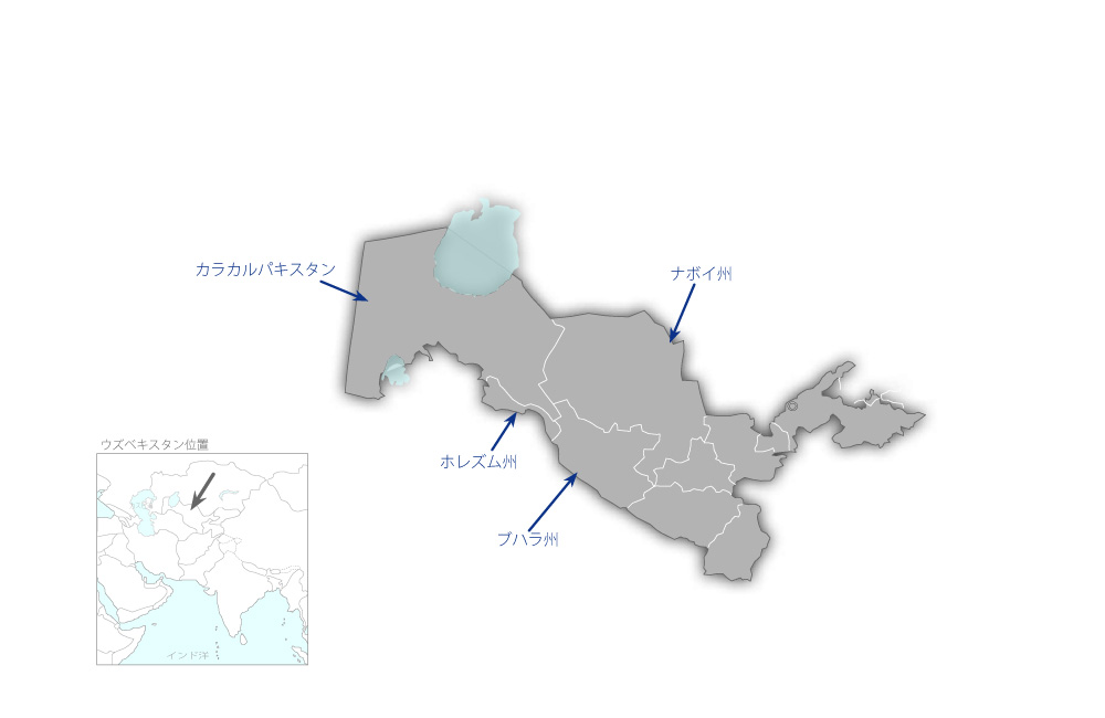 地方通信網拡充事業（2）の協力地域の地図