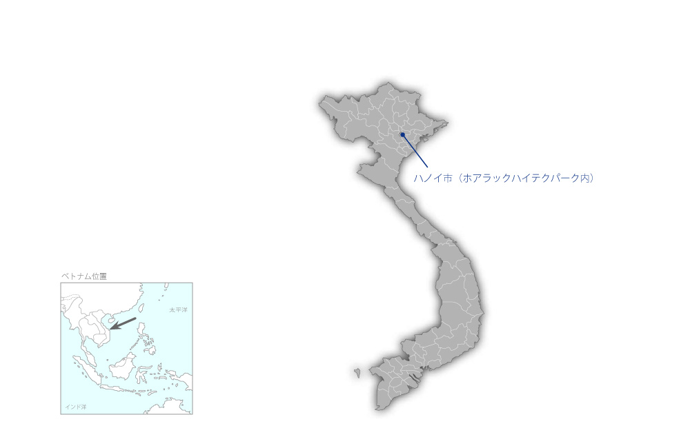 衛星情報の活用による災害・気候変動対策事業（1）の協力地域の地図