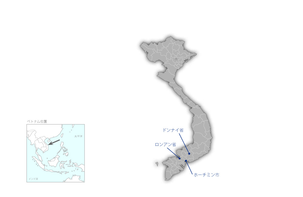 南北高速道路建設事業（ベンルック-ロンタイン間）（1）の協力地域の地図