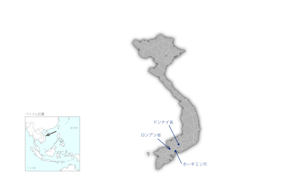 南北高速道路建設事業（ベンルック-ロンタイン間）（2）の協力地域の地図