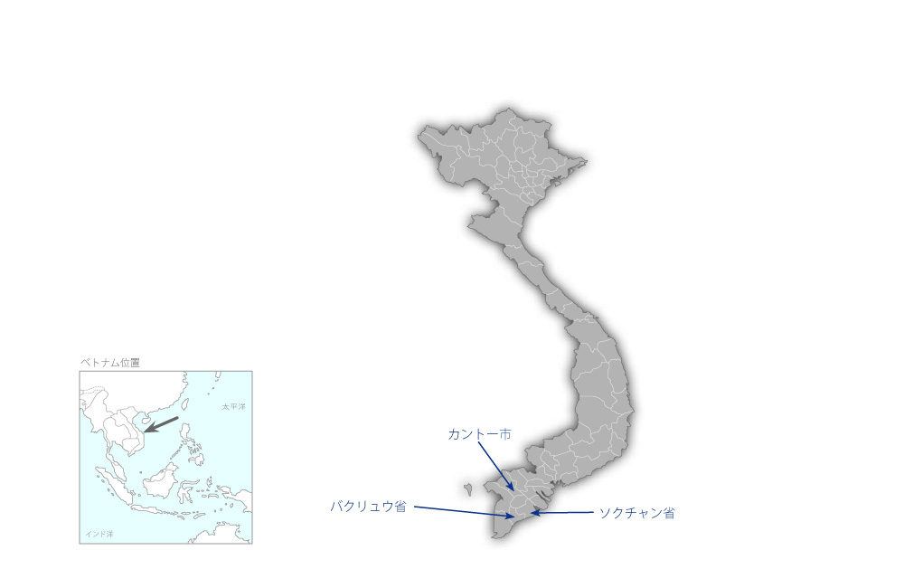 国道1号線橋梁リハビリ事業（第2期-3）の協力地域の地図